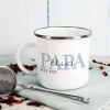 Metalltasse - Papa seit - als Geschenk zum Vatertag