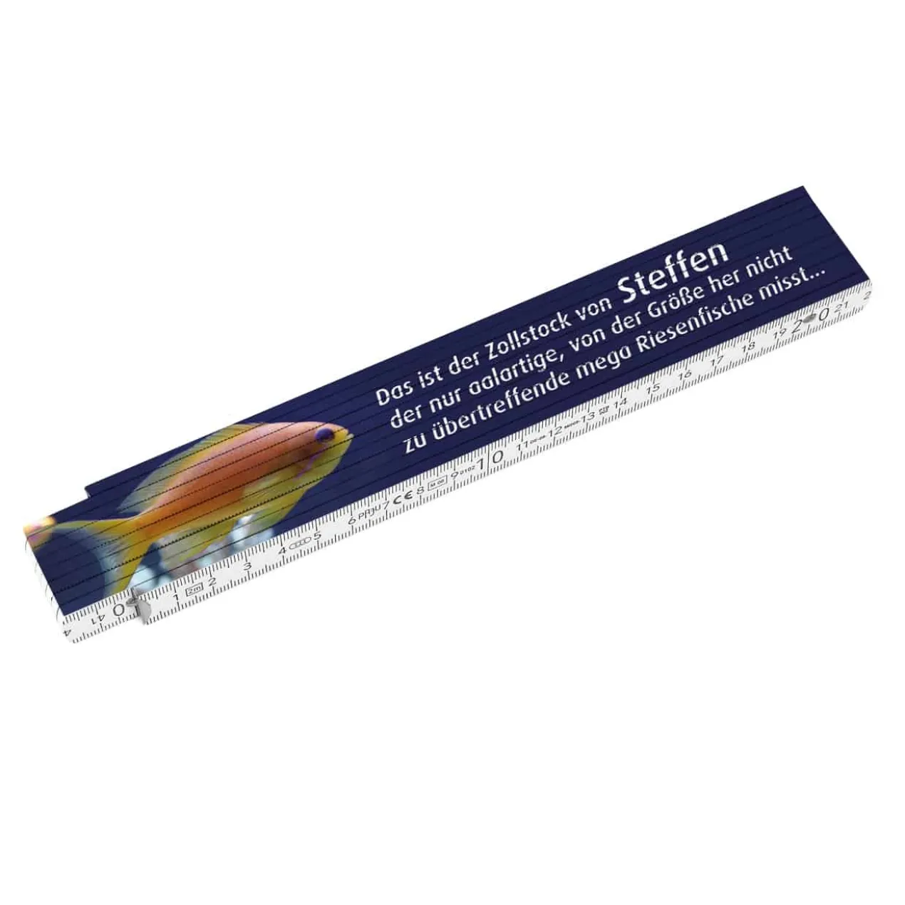 Metermaß mit Riesenfisch und Ihrem Wunschnamen