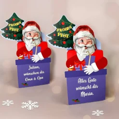 Milka Weihnachtsmann in Geschenkverpackung personalisiert mit Wunschtext | Süßes Weihnachtsgeschenk