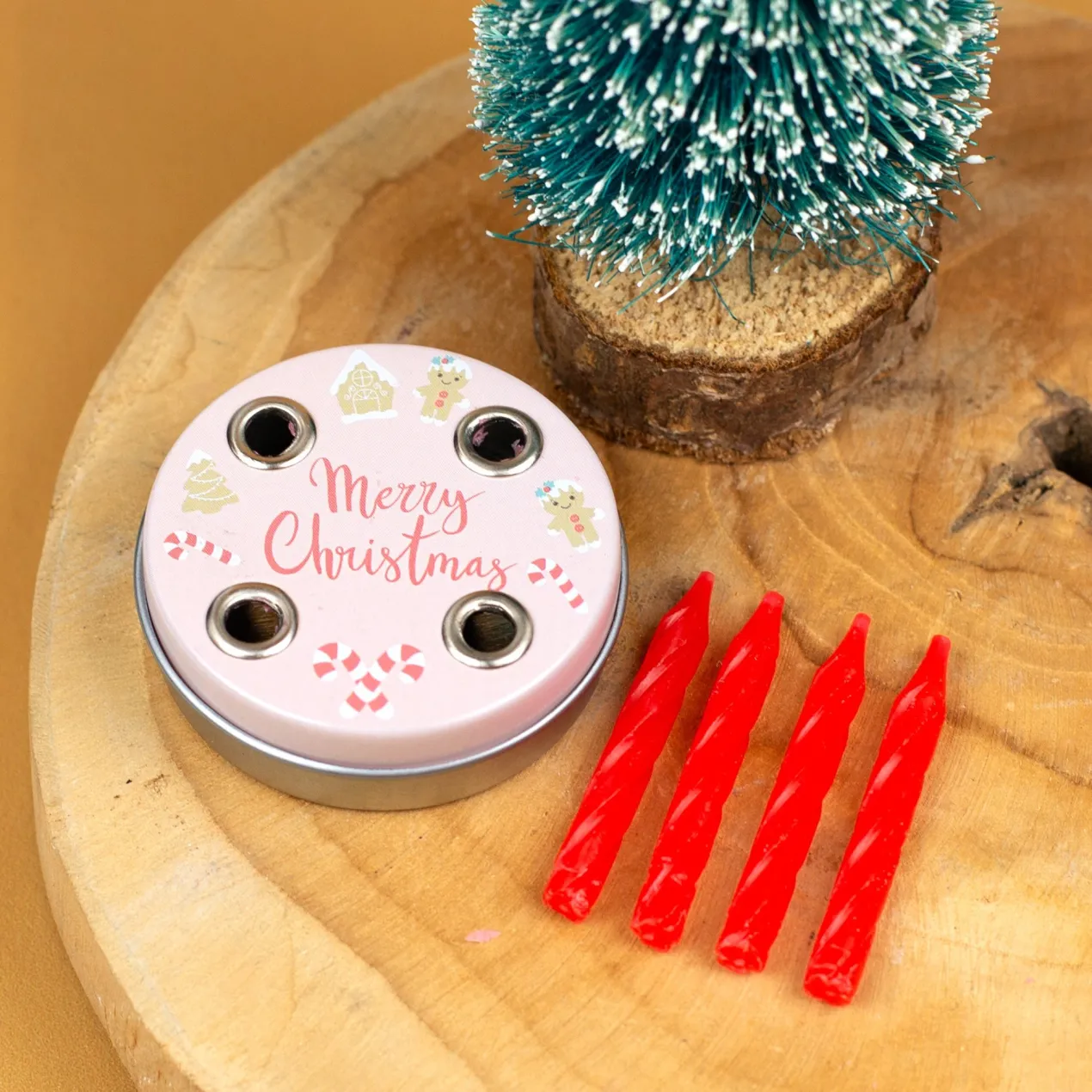 Mini Adventskranz zu Weihnachten mit verschiedenen Motiven inkl. Kerzen