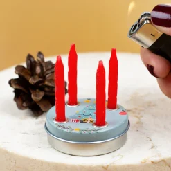 Mini Adventskranz zu Weihnachten mit verschiedenen Motiven inkl. Kerzen