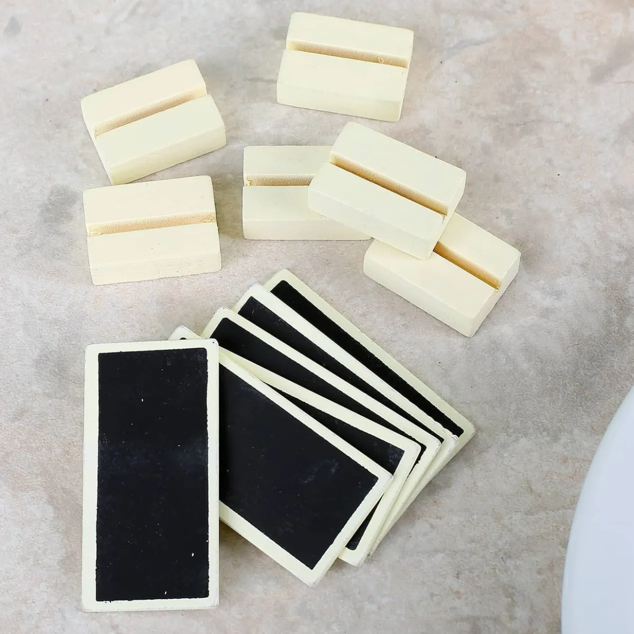6 Mini Deko Tafel als Platzhalter zur Hochzeit