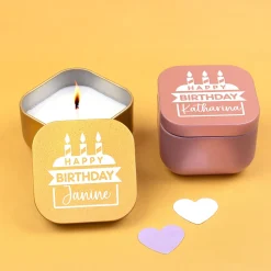 Mini Duftkerze als Geschenk zum Geburtstag personalisiert mit Name | Gold oder Rosé