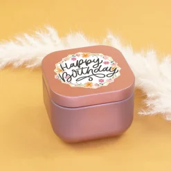 Mini Duftkerze 'Happy Birthday' mit Vanille Duft als Geschenk zum Geburtstag | Gold oder Rosé