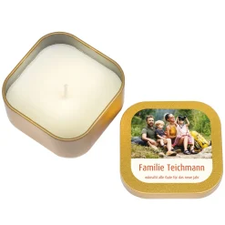 Mini Duftkerze mit Foto & Wunschtext | Kerze als Gastgeschenk & Deko für viele Anlässe mit Farbwahl