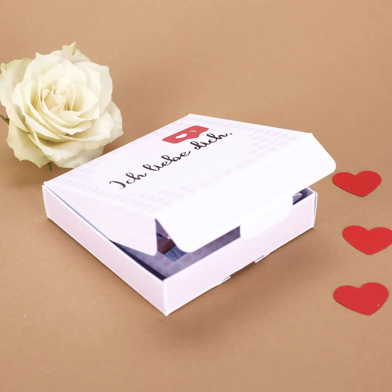 Mini Fotobuch - Ich liebe dich - mit Like-Symbol und Wunschtext