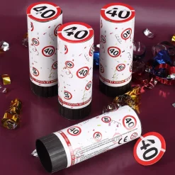 Mini-Konfetti-Kanonen mit Jahreszahl - 4er Set