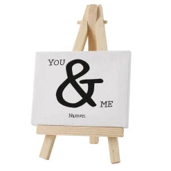 Mini Leinwand You & Me als Tischdekoration