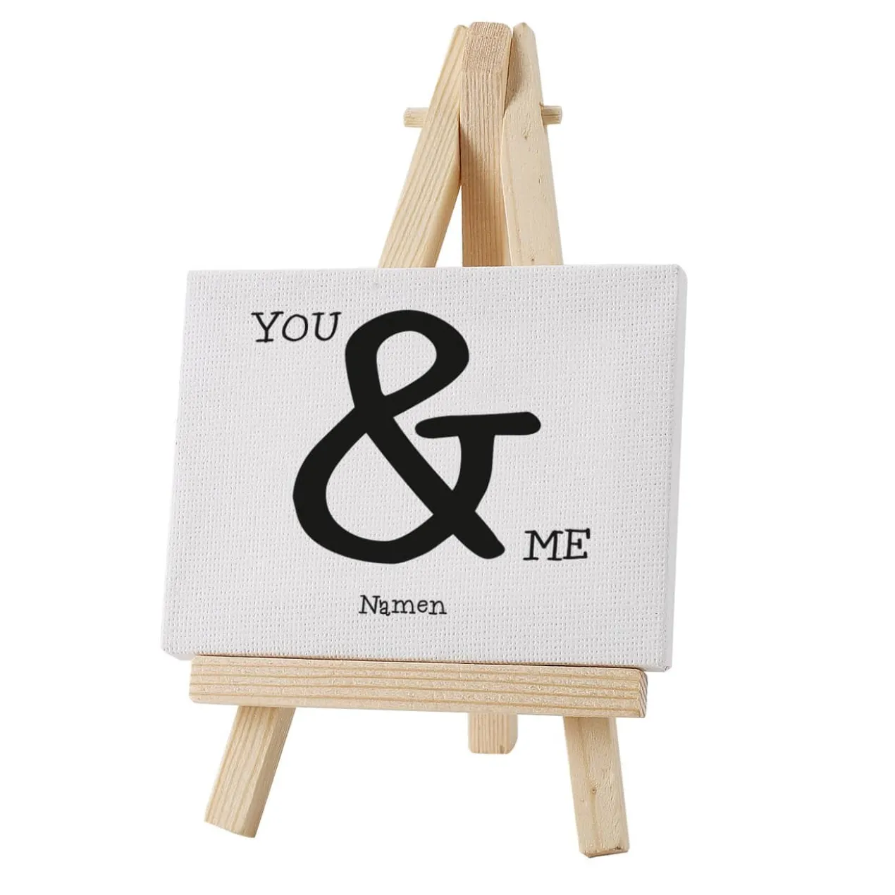Mini Leinwand You & Me als Tischdekoration