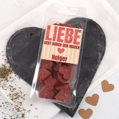 Mini Salami Snack - Liebe geht durch den Magen - mit Name