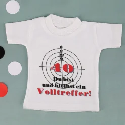 Mini T-Shirt für Flaschen: 40 Du bist und bleibst ein Volltreffer