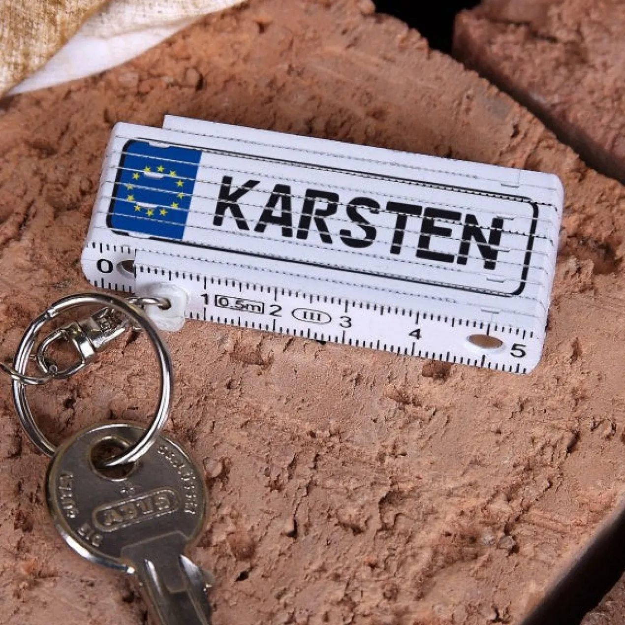Minizollstock mit Nummernschild