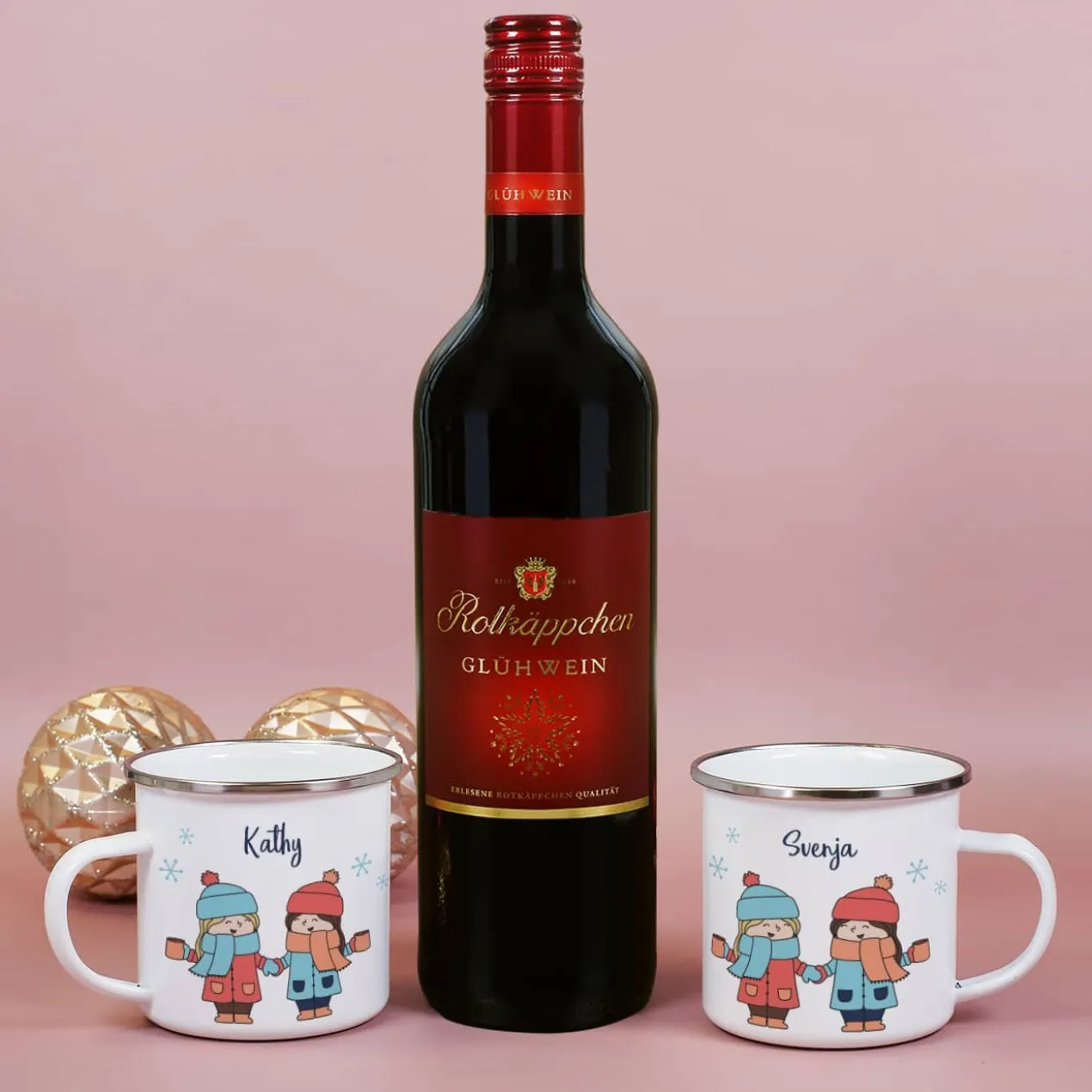 Mit der besten Freundin - Hand in Hand zum Glühweinstand - Geschenkset mit Glühwein