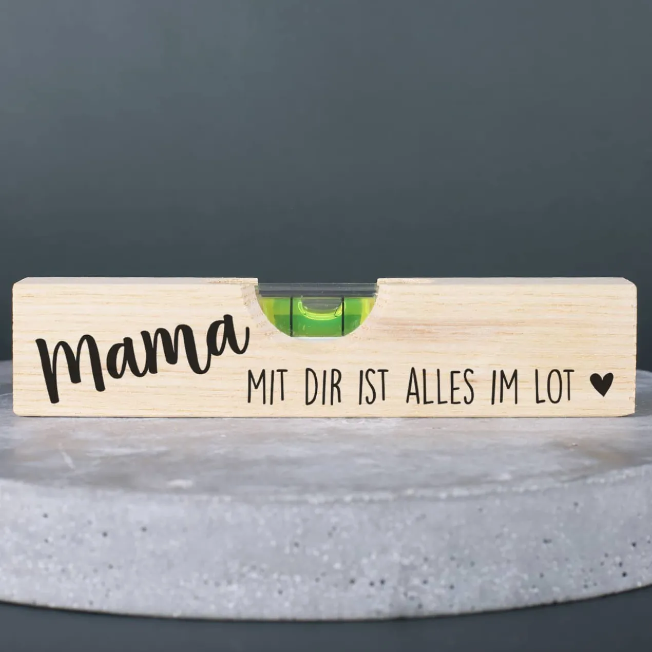 Mit dir ist alles im Lot - Wasserwaage mit Namensaufdruck