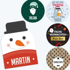 Männergeschenk zu Weihnachten - Bierglas mit Bierflasche in persönlicher Geschenktüte