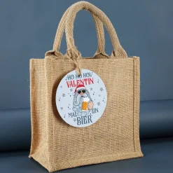 Männergeschenk zu Weihnachten - Bierglas mit Bierflasche in persönlicher Geschenktüte