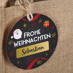 Männergeschenk zu Weihnachten - Bierglas mit Bierflasche in persönlicher Geschenktüte