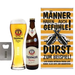 Männer haben auch Gefühle! Weißbier Geschenkset für Männer | Mit oder ohne Alkohol