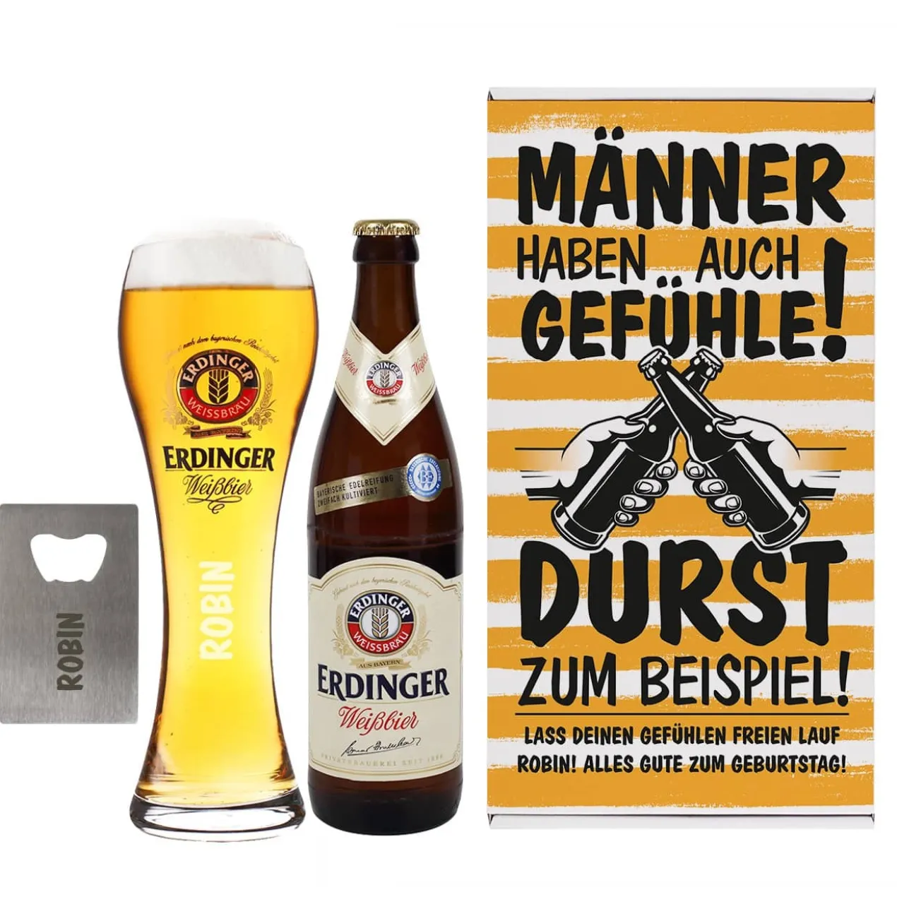 Männer haben auch Gefühle! Weißbier Geschenkset für Männer | Mit oder ohne Alkohol