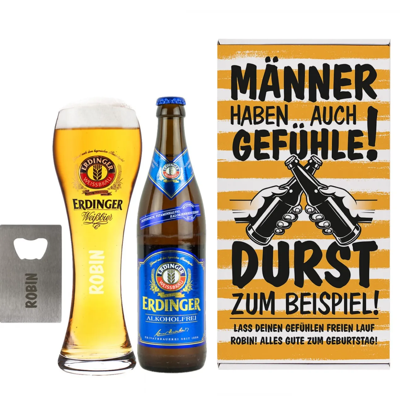 Männer haben auch Gefühle! Weißbier Geschenkset für Männer | Mit oder ohne Alkohol