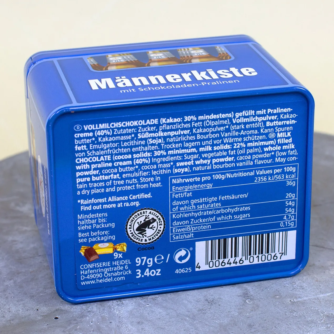 Männerkiste mit Schokolade | Bierkasten Design