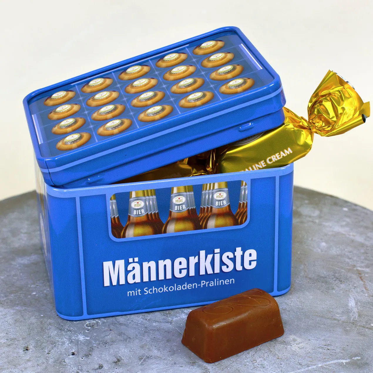 Männerkiste mit Schokolade | Bierkasten Design