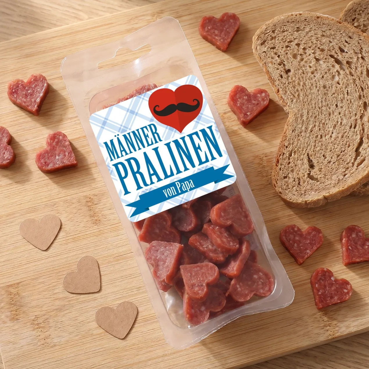 Männerpralinen kleiner Salami Snack zum Genießen personalisiert