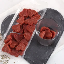 Männerpralinen zum Vatertag personalisiert | Salami Herzen mit Wunschtext als Geschenk zum Männertag