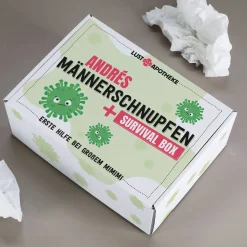 Männerschnupfen Survival Box - Erste Hilfe Set bei großem Mimimi