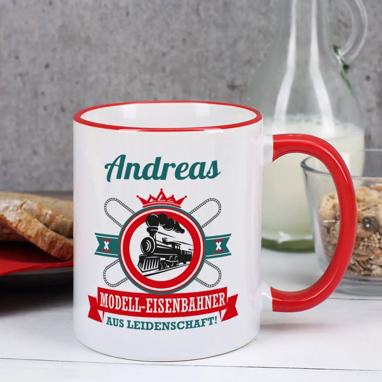 Modell-Eisenbahner aus Leidenschaft - Tasse mit Name