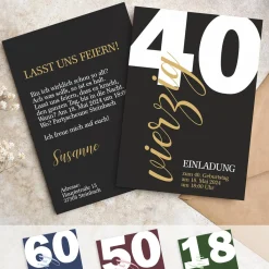 Moderne Einladungskarte zum Geburtstag - mit Ihren persönlichen Angaben