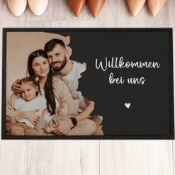 Moderne Foto-Fußmatte mit Ihrem Wunschtext