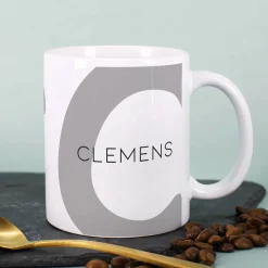 Moderne Keramiktasse - Monogramm - in verschiedenen Farben