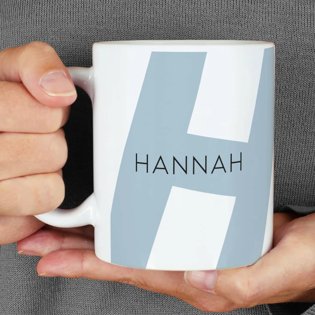 Moderne Keramiktasse - Monogramm - in verschiedenen Farben