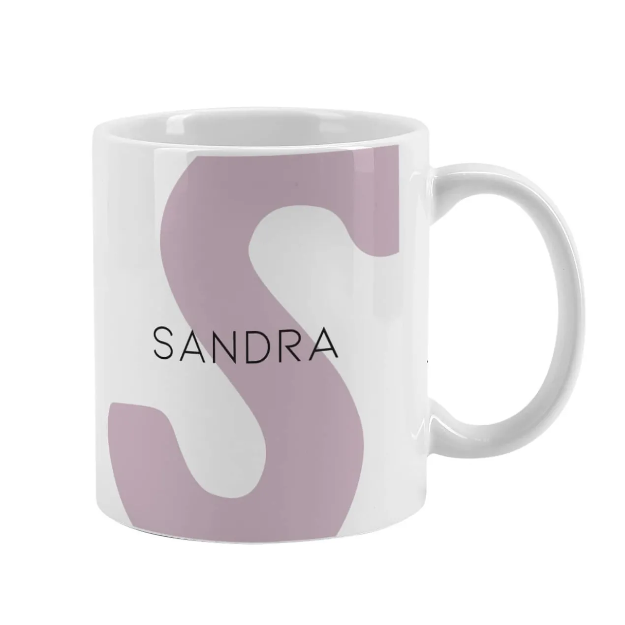 Moderne Keramiktasse - Monogramm - in verschiedenen Farben