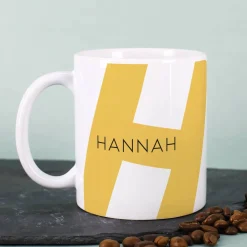Moderne Keramiktasse - Monogramm - in verschiedenen Farben