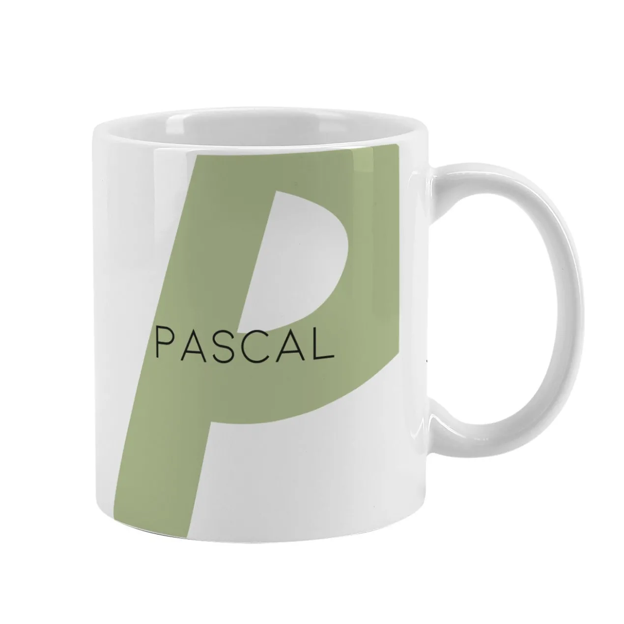 Moderne Keramiktasse - Monogramm - in verschiedenen Farben