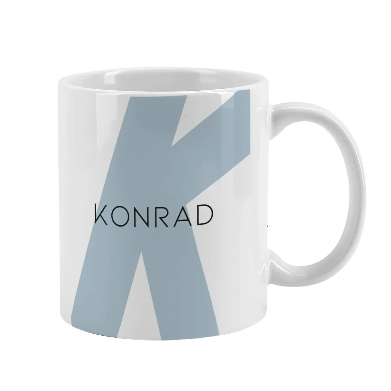 Moderne Keramiktasse - Monogramm - in verschiedenen Farben