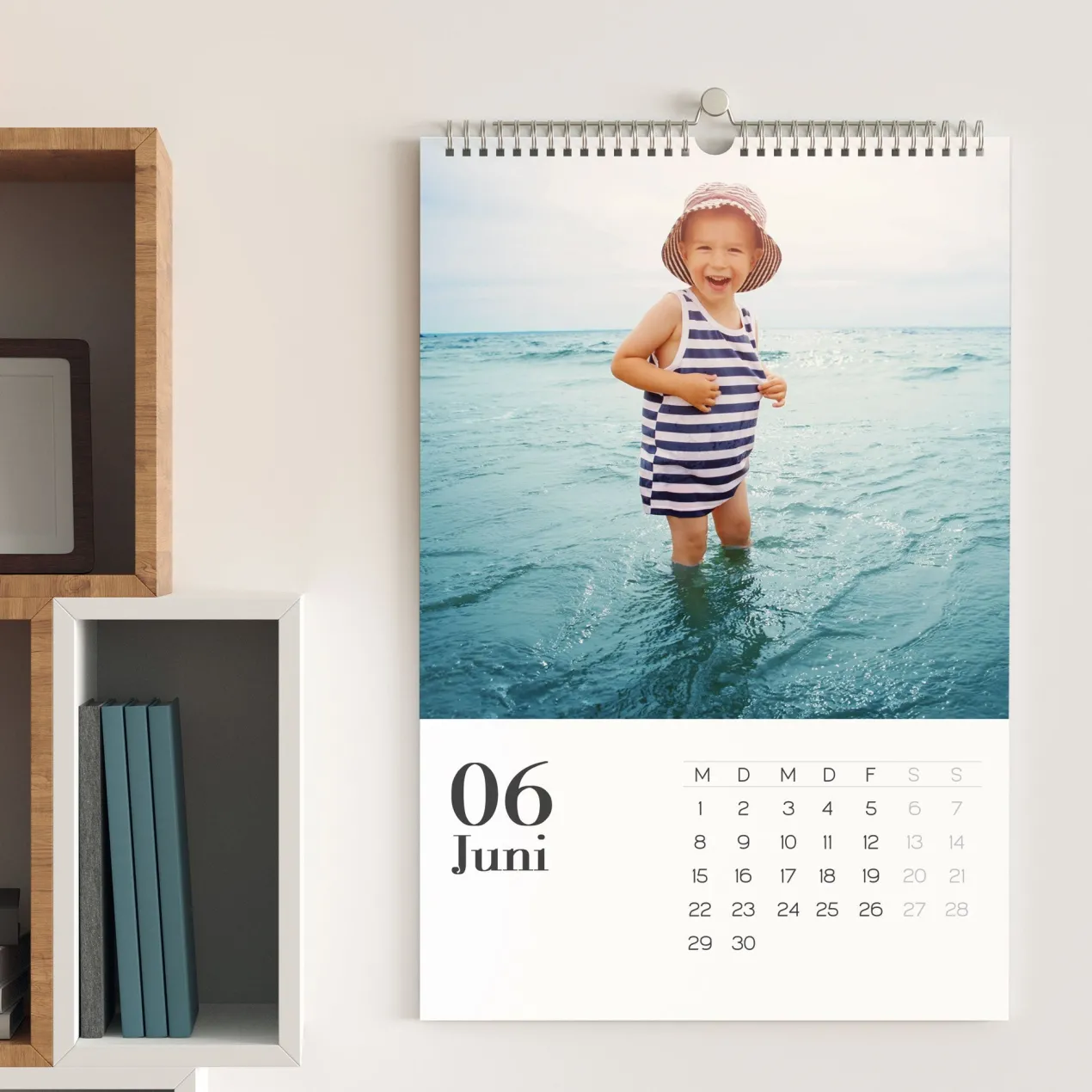 Moderner Foto-Wandkalender 2026 mit Wunschtext in verschiedenen Formaten