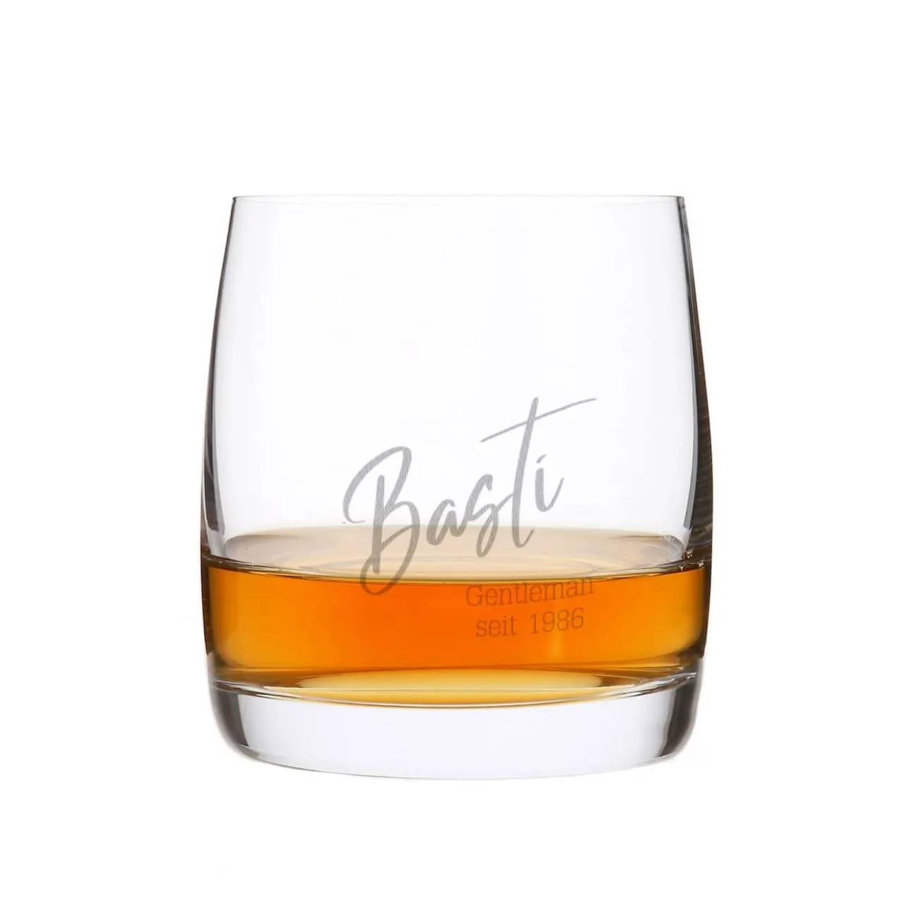 Modernes Whiskeyglas mit Wunschtexten - zum Geburtstag, Vatertag, für Trauzeugen
