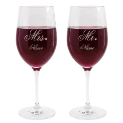 Mr. und Mrs. Weingläser im Set zur Hochzeit