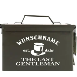 Munitionskiste "The Last Gentleman" mit Ihrem Namen bedruckt