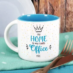 My home is my office - große Tasse mit Name