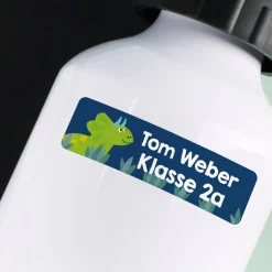 Namensaufkleber mit Dinosauriern