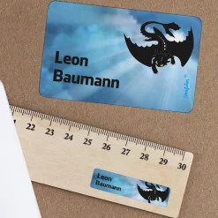 Namens-Aufkleber mit Drache in 3 Größen