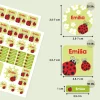 Namensaufkleber mit Marienkäfer Motiv und Name personalisiert | 84 Sticker für Kindergarten & Schule