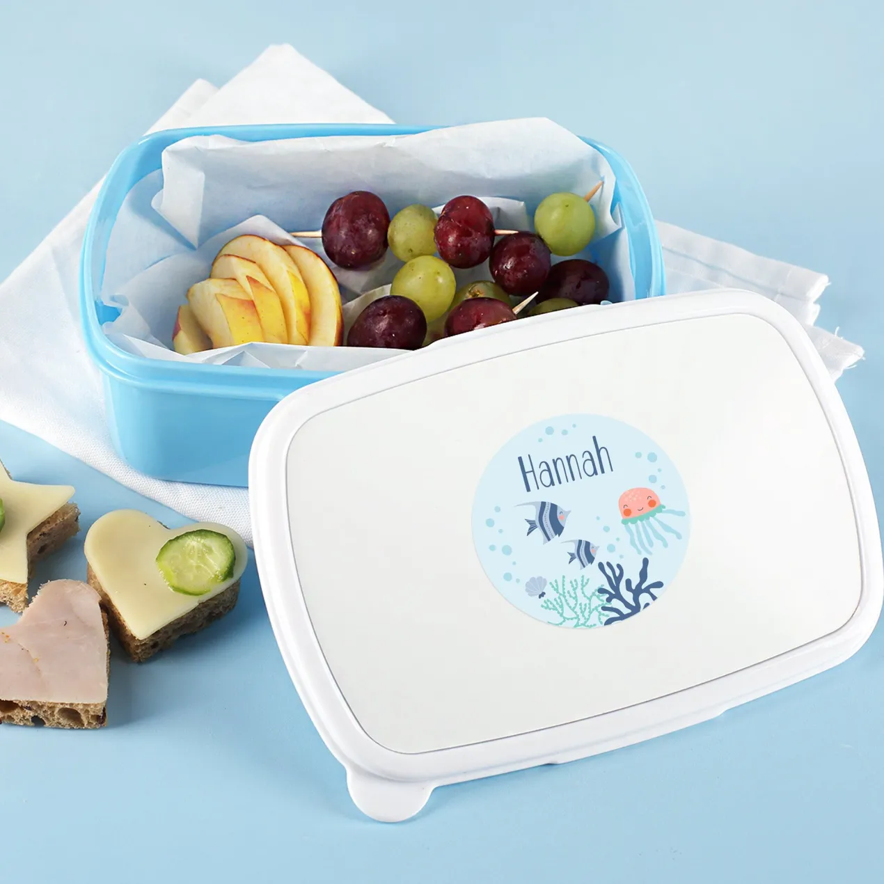 Namensaufkleber mit Meer Motiv und Name personalisiert | 84 Sticker für Kindergarten, Kita & Schule