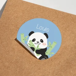 Namensaufkleber mit Panda Motiv und Name personalisiert | 84 Sticker für Kindergarten, Kita & Schule