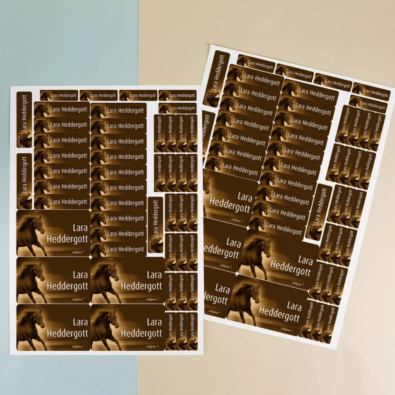 100 Namensaufkleber - Pferd