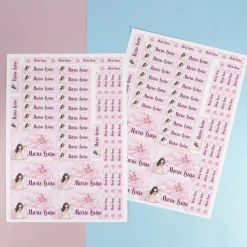 Namensaufkleber Prinzessin mit Name personalisiert | 100 Aufkleber für Mädchen, Schule & Kindergarten